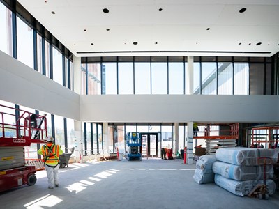 Front lobby under construction