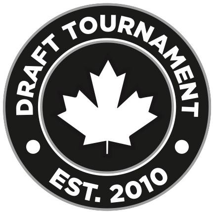 Draft Tournament logo with maple leaf in the middle and text that reads established 2010 at the bottom.